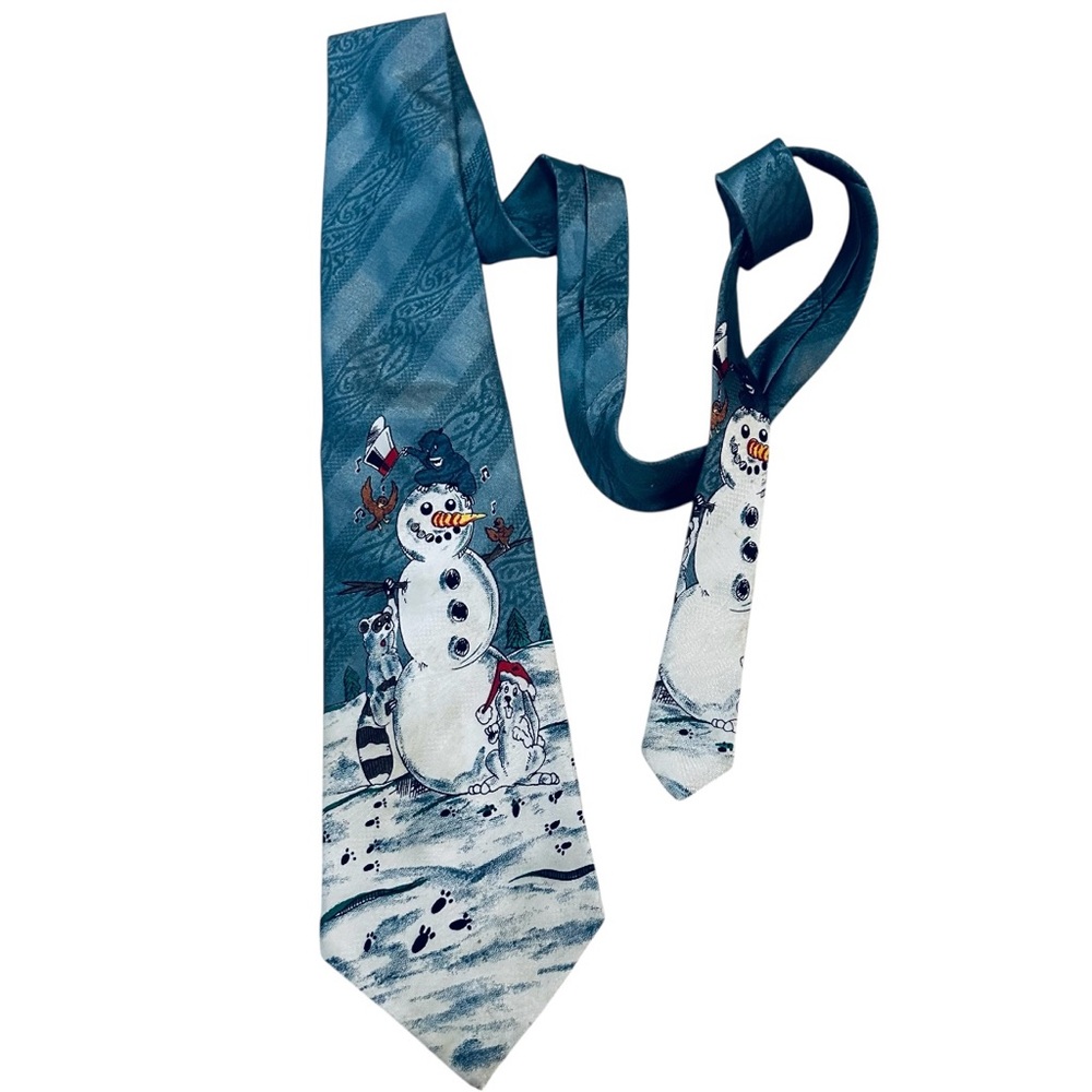 Hallmark Specialties Men's Gray Snowman Necktie